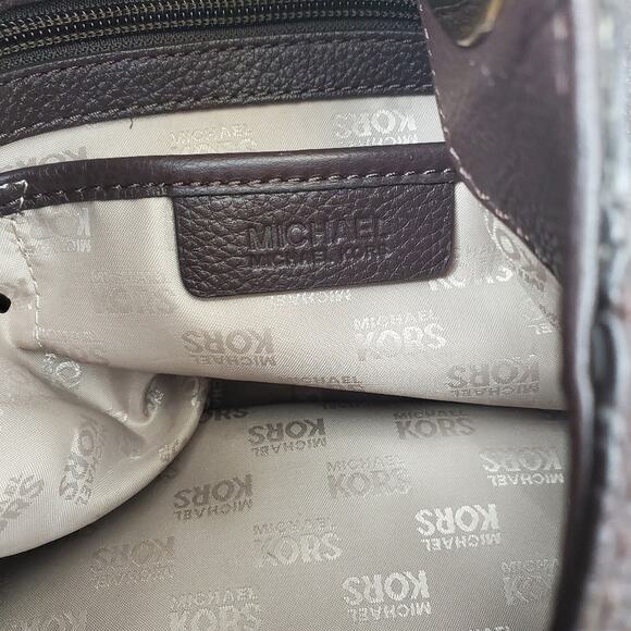 Michael Kors Fulton East West Chocolate Brown Pebbled Leather Tote - Picture 8 of 16